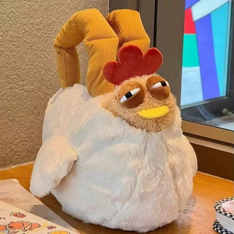 【啾物】可爱搞怪丑萌鸡手提包创意包