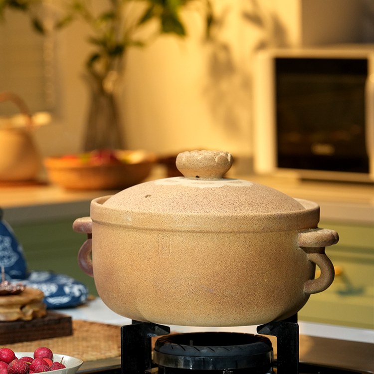 太生砂锅家用炖煮煲汤锅耐高温电陶炉燃气灶用砂锅3L容量