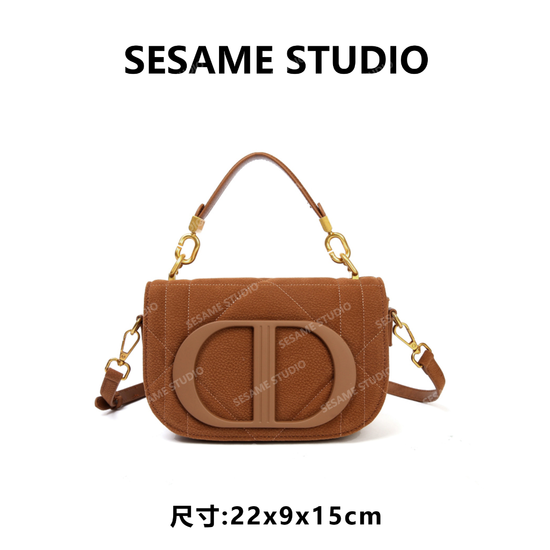 芝麻集】BF-66589-黄棕休闲时尚百搭腋下潮流女包