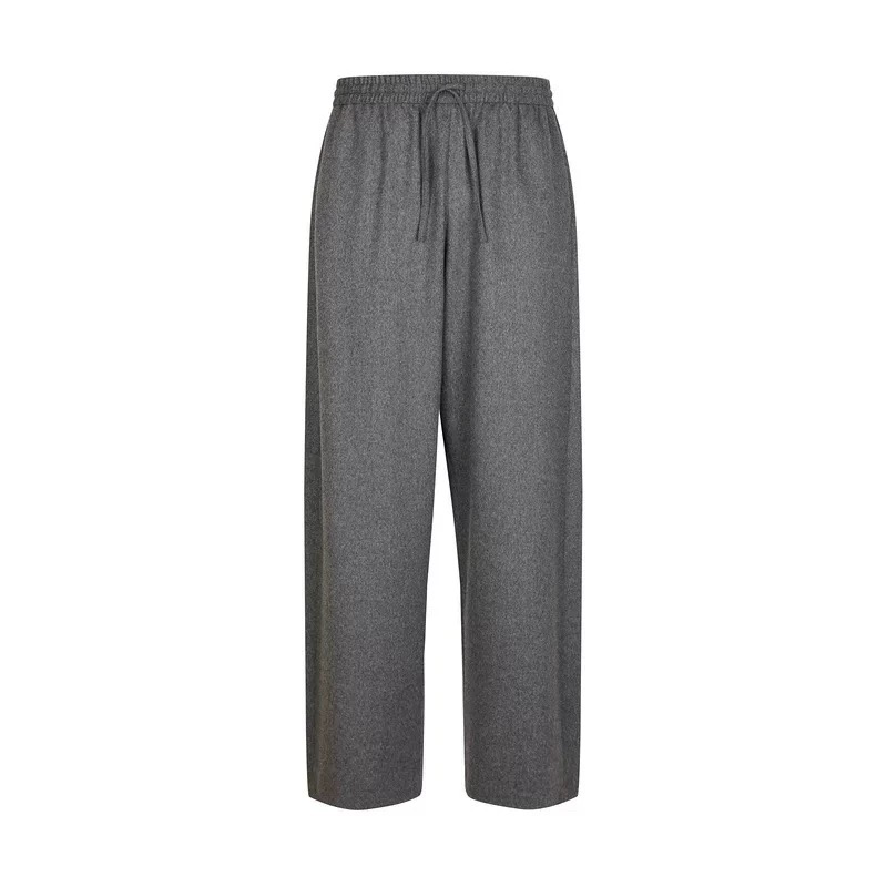 95588江南同款25冬新品休闲直筒裤女羊毛单罗纹松紧裤休闲