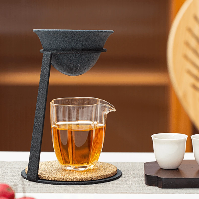无孔茶漏家用高端茶过滤创意支架茶水分离玻璃公杯高档分茶滤茶器
