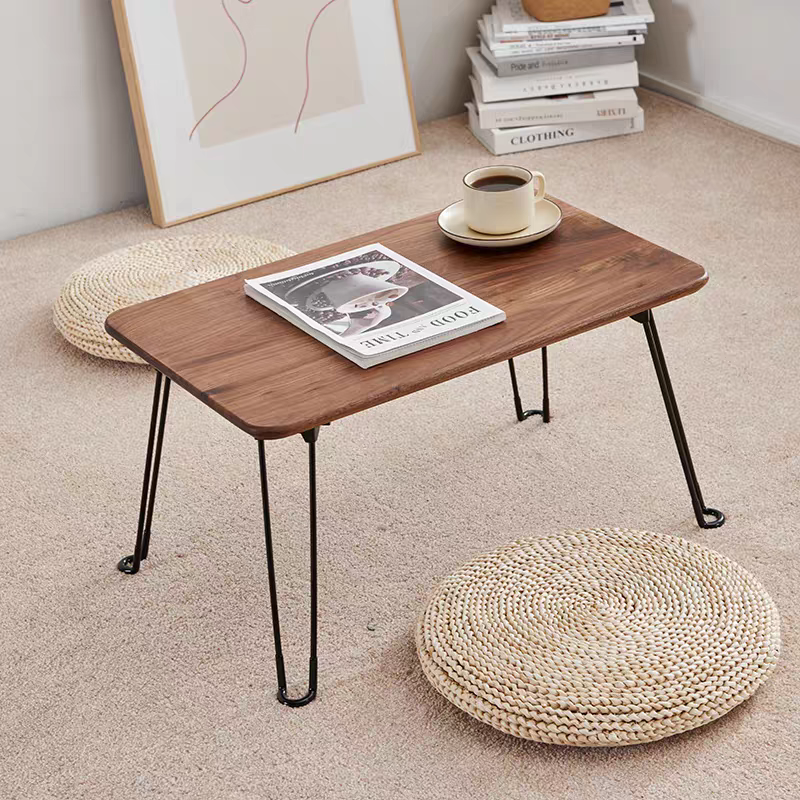 南美胡桃木长方折叠桌榻榻米桌书桌露营桌学习桌60*40*37cm