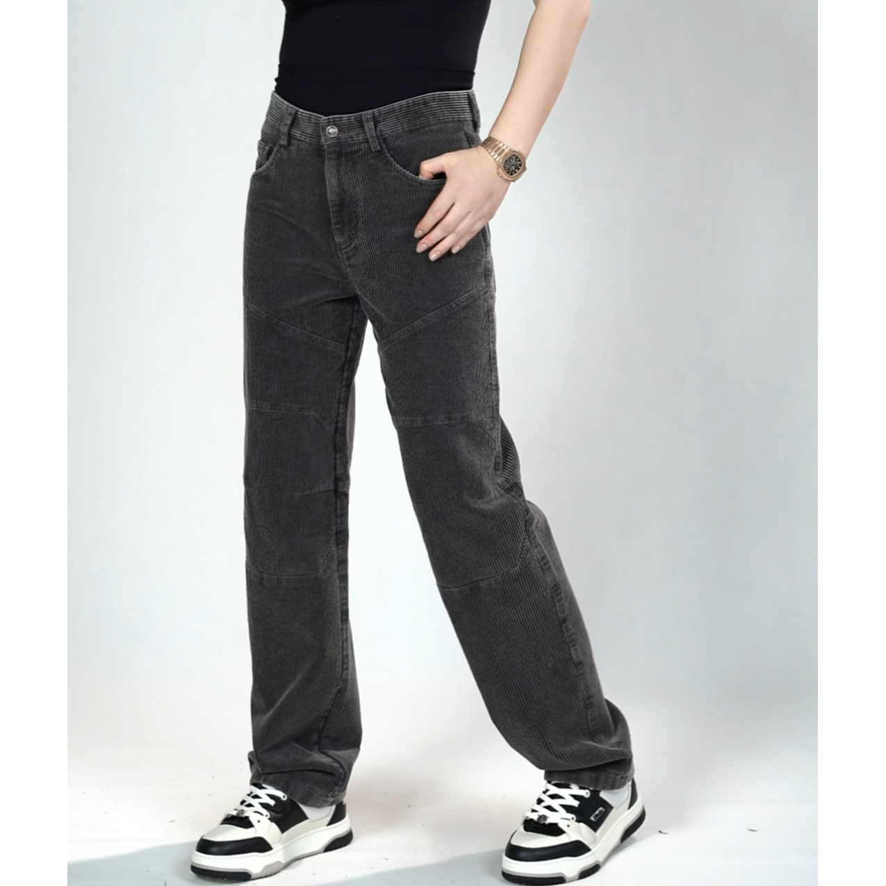 黑桃A系列男士条绒阔腿休闲裤53XX695秋季轻奢男装时尚休闲裤