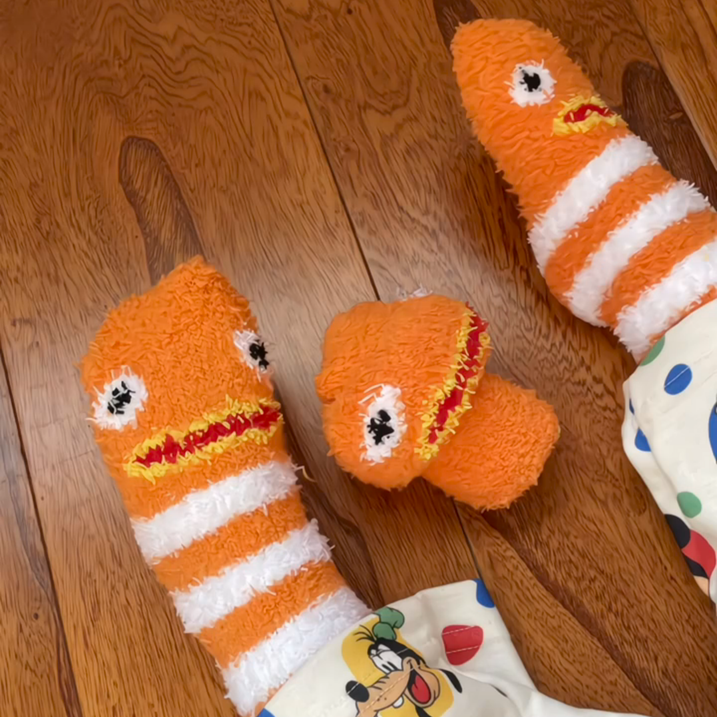 一家三口亲子袜小丑鱼袜冬季珊瑚绒居家搞怪宝宝卡通毛绒居家保暖