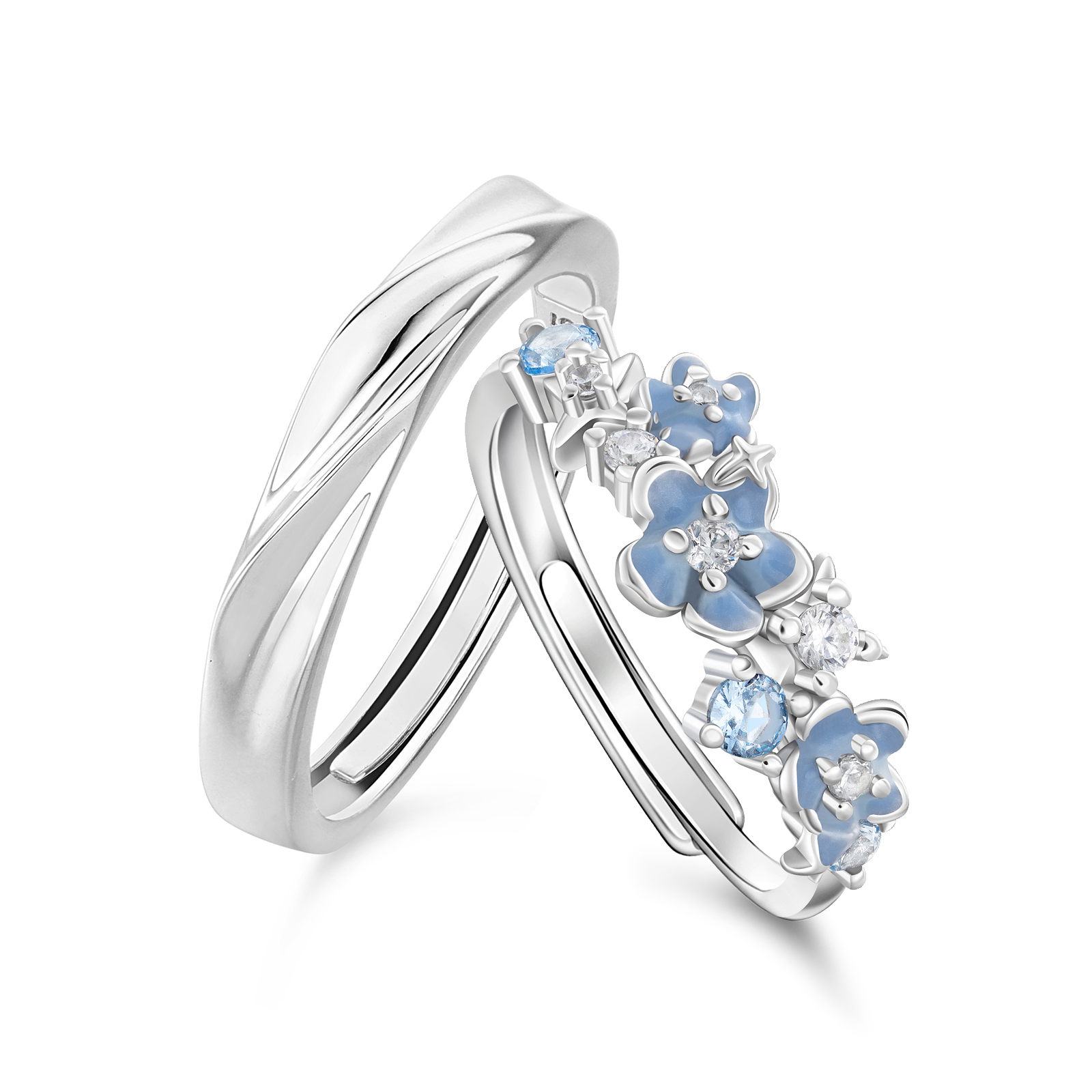 925银合成锆石戒指 VIVIWELL星辰花予 情侣戒指精致轻奢小众指环