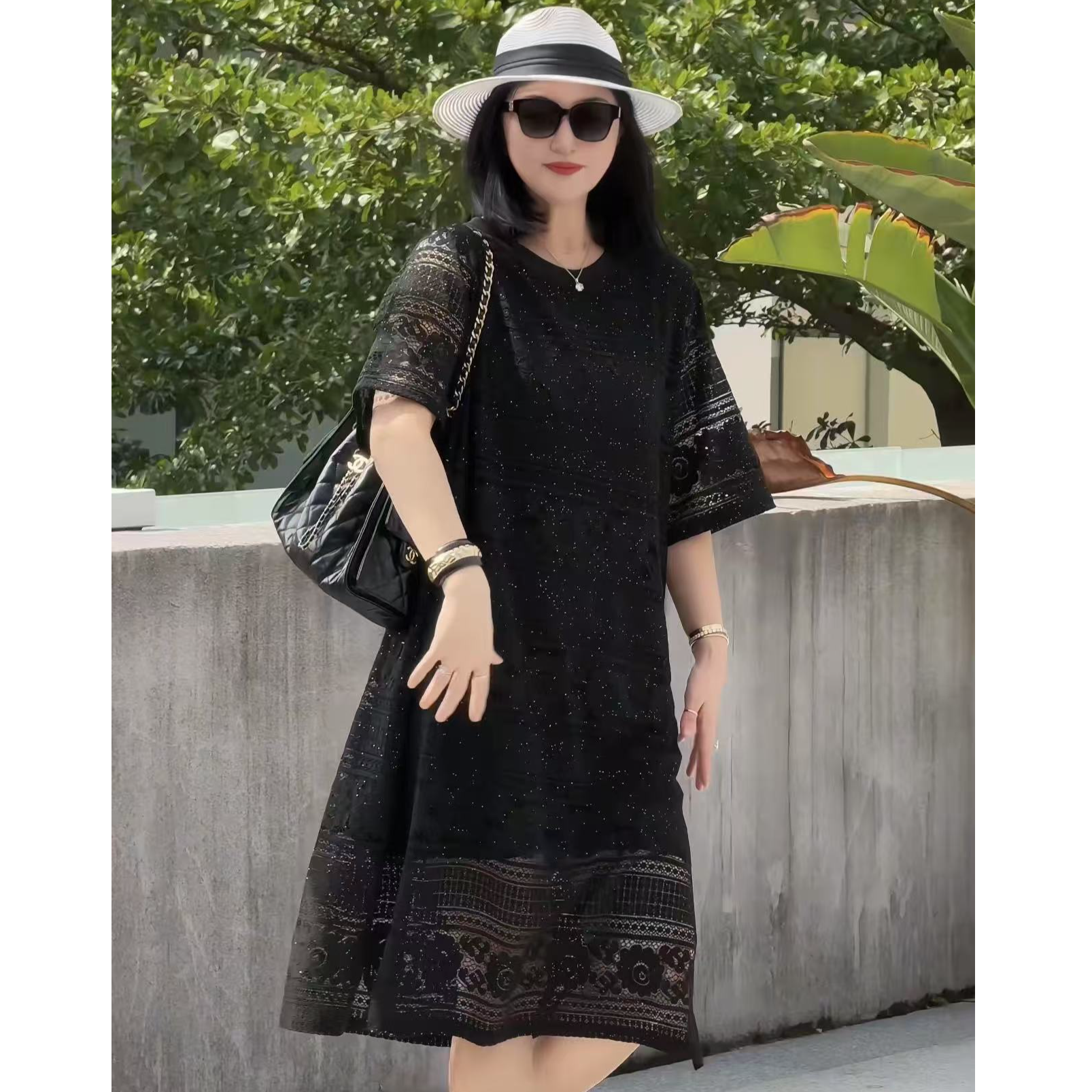 【夏日轻氧穿搭8081款】2025年巴瑟大码女装宽松显瘦百搭潮流连衣裙