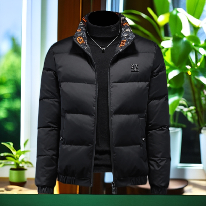 娜罗普西冬季潮牌羽绒服立领男装加厚简约保暖白鸭绒大码外套上衣