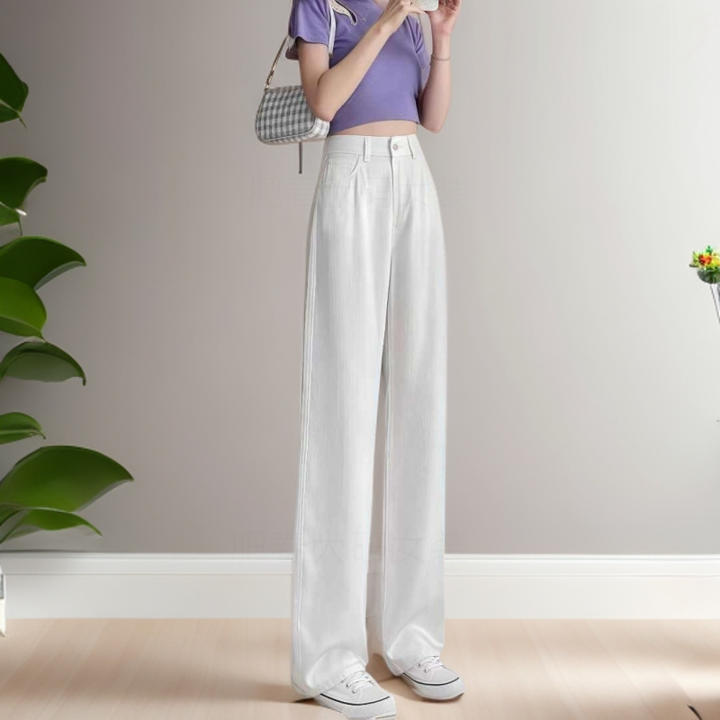 白色2025阔腿裤胖mm推荐大码显瘦牛仔裤胖mm显瘦款裤子春季牛仔裤
