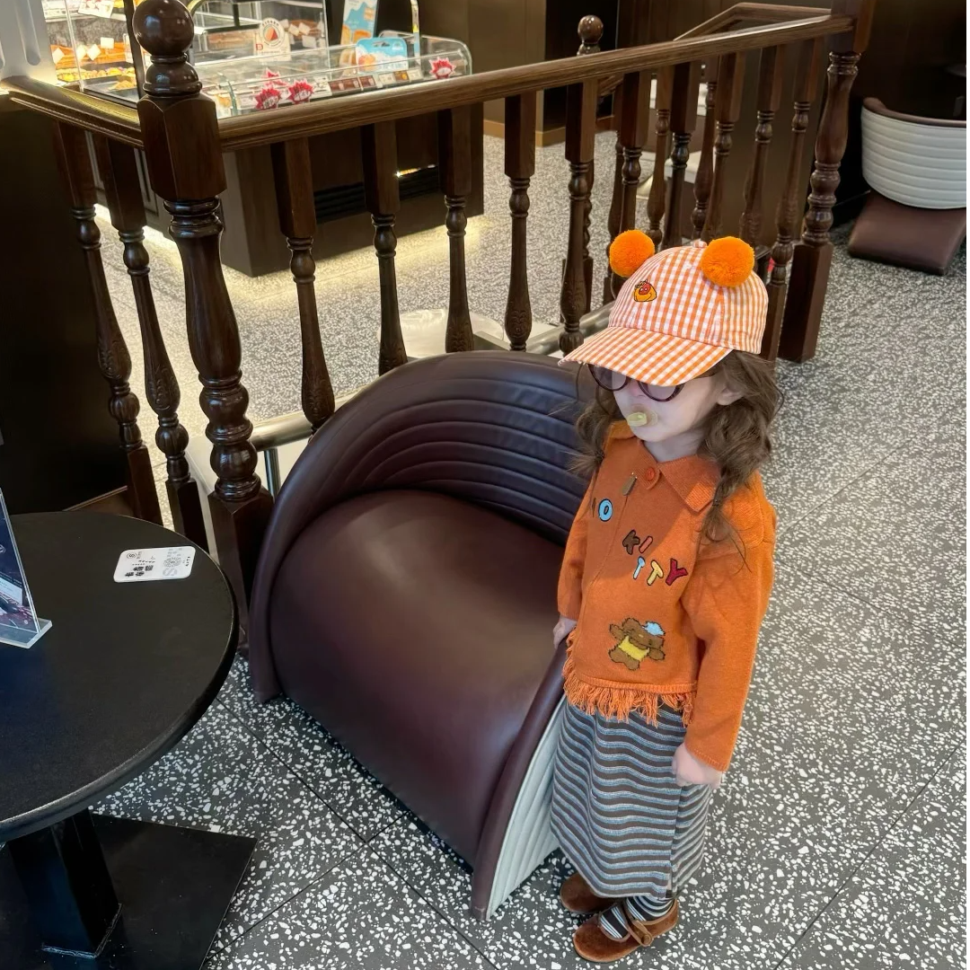 壹妈韩版童装女童秋季韩范时髦针织流苏外套拉链上衣休闲条纹半裙