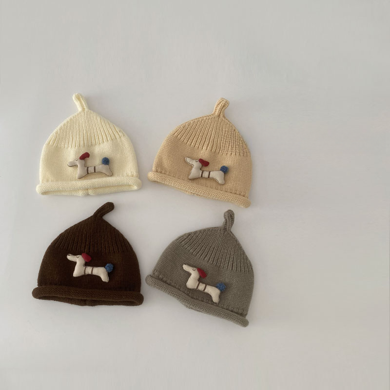 婴儿毛线帽秋冬季超萌可爱卡通奶嘴帽6个月小月龄宝宝套头针织帽8