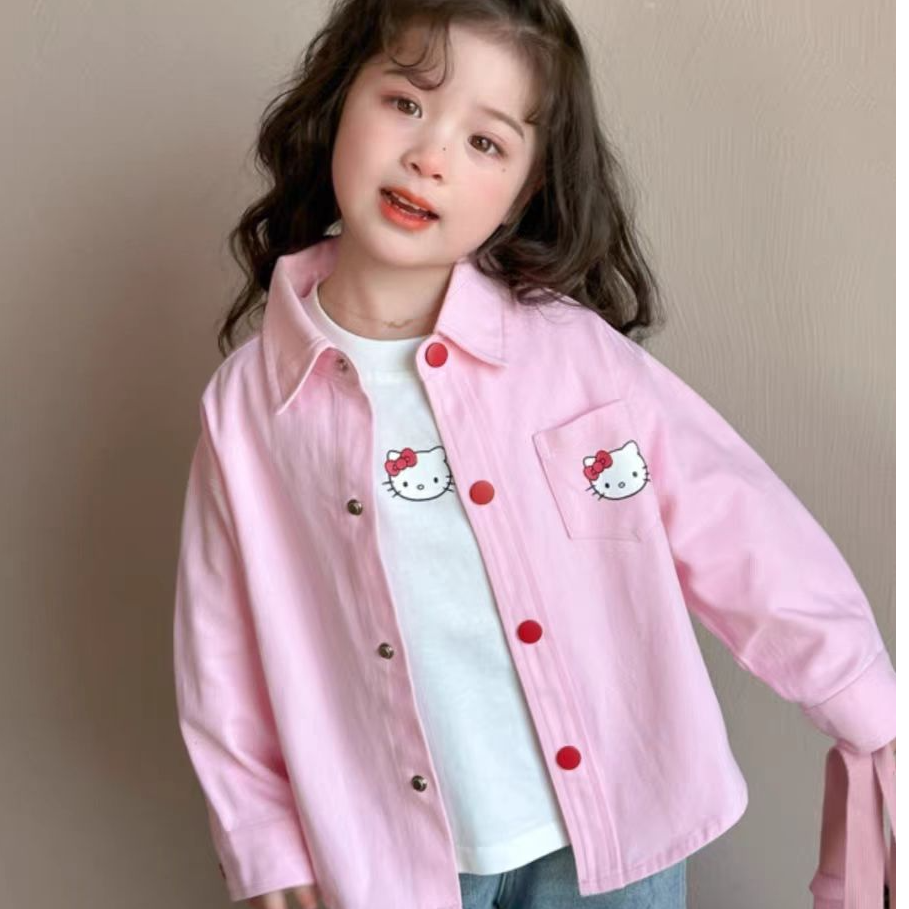 女童衬衫春秋款2025新款儿童洋气衬衣小女孩宝宝猫咪春季春装上衣