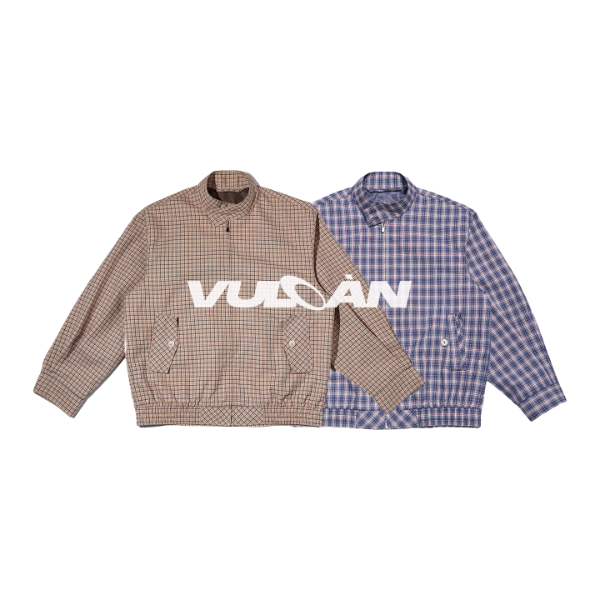 VULCAN格纹重工纽扣风衣上衣休闲老钱风短款boxy版型夹克外套