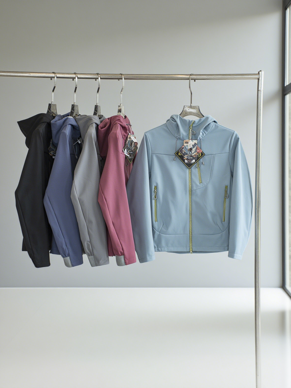 美式机能工装男女情侣山系户外防风水矩阵摇粒绒保暖连帽软壳衣