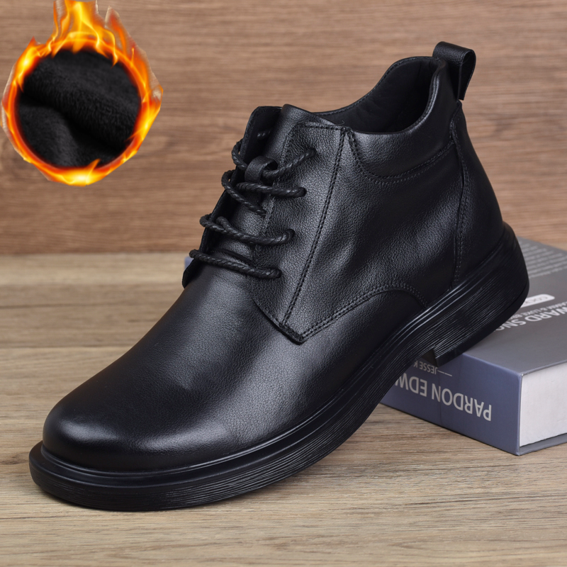 ECQO ACC头层牛皮秋冬马丁靴休闲百搭马丁靴男款加绒男鞋鞋子男款