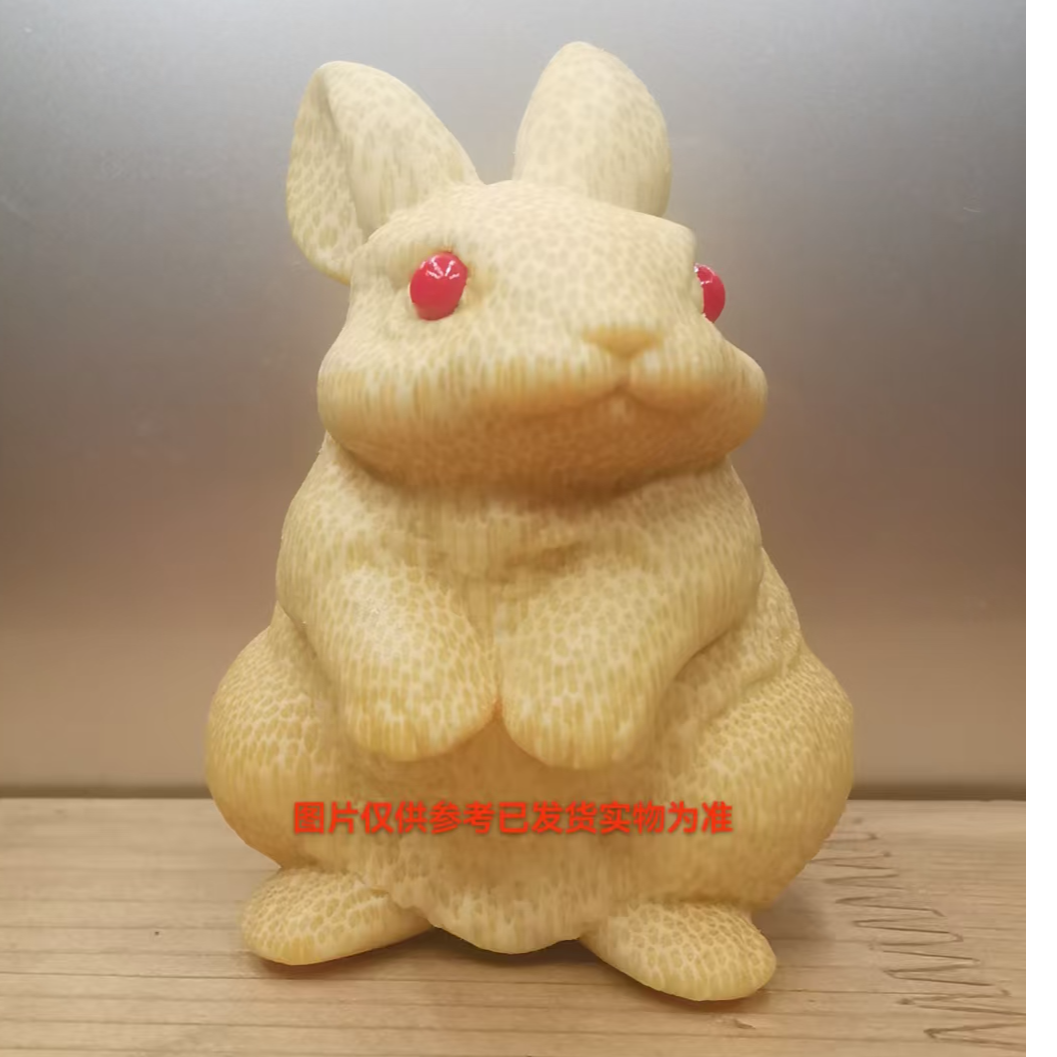 《生肖兔》下单送油龙血金丝竹实心竹雕刻手把件高密度精雕可爱动物