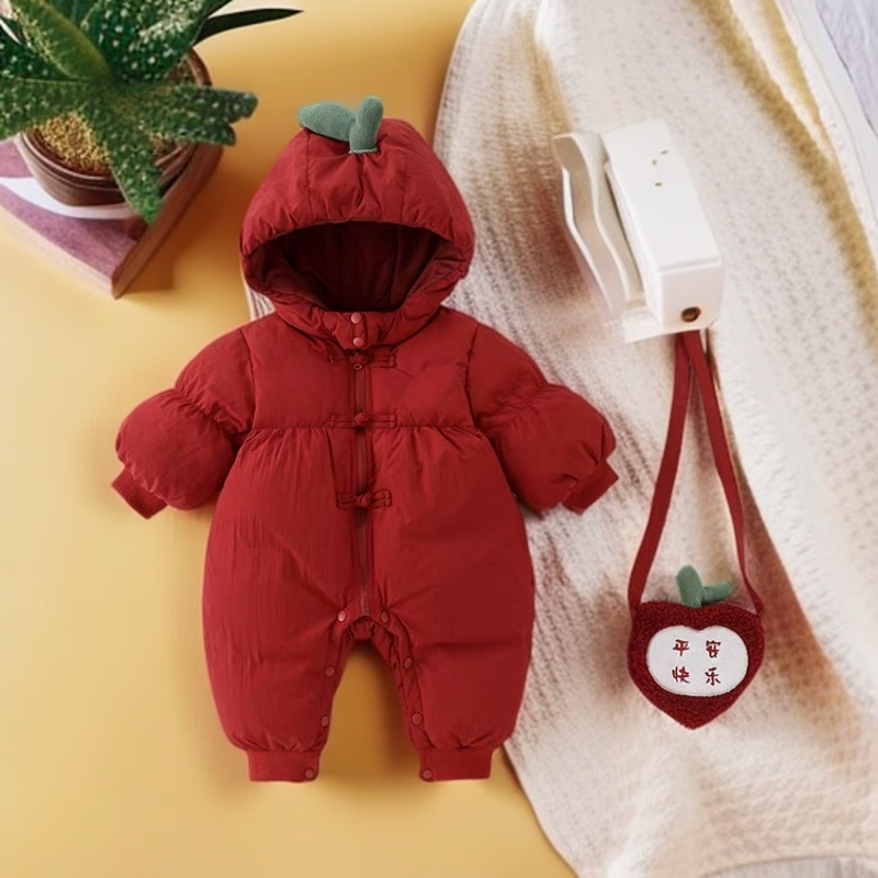 婴儿冬装加厚保暖连体男女宝宝衣服洋气可爱宝宝冬季衣服加绒加厚