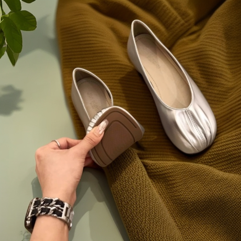 心芘秋季晚晚风鞋法式玛丽珍女士鞋子气质温柔舒适百搭平底豆豆鞋