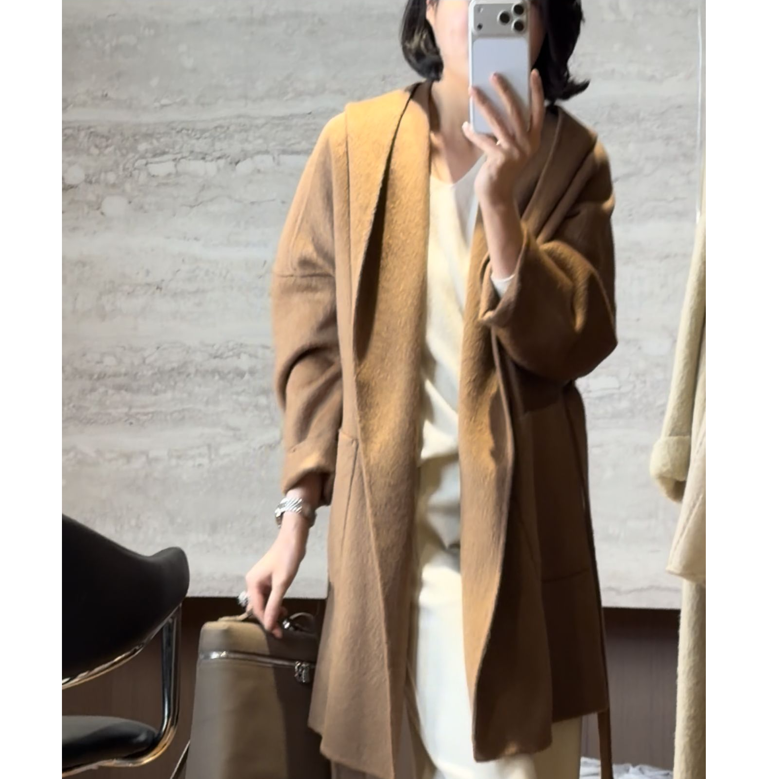 TANTAN 100骆驼绒气质休闲毛呢外套4104