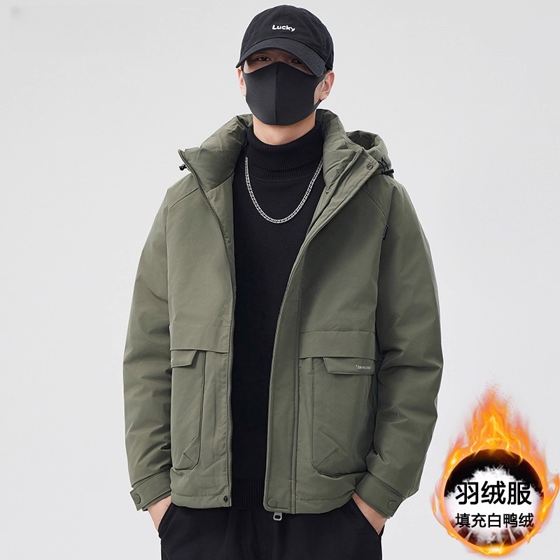 高级感羽绒服男冬季2025年新款宽松加厚工装冲锋外套男潮上衣保暖