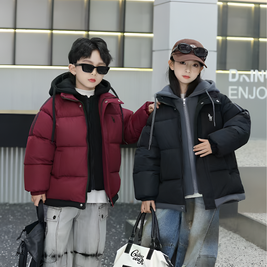 男宝女宝冬季一件过冬假两件卫衣帽保暖安哥拉红加棉加厚儿童棉服