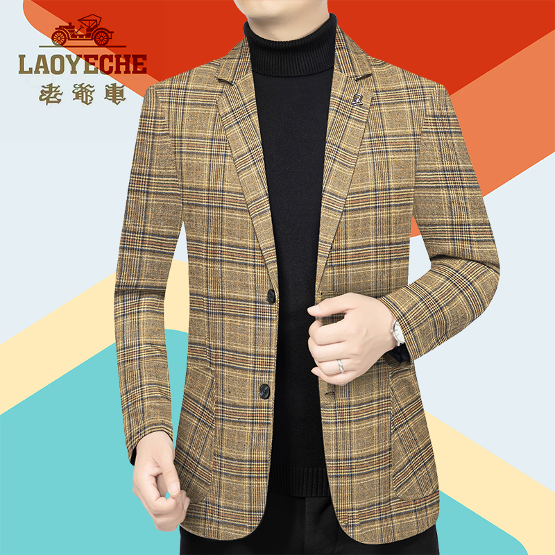 老爷车正品春秋季新款男士洋气西服外套韩版时尚休闲单西上衣男装