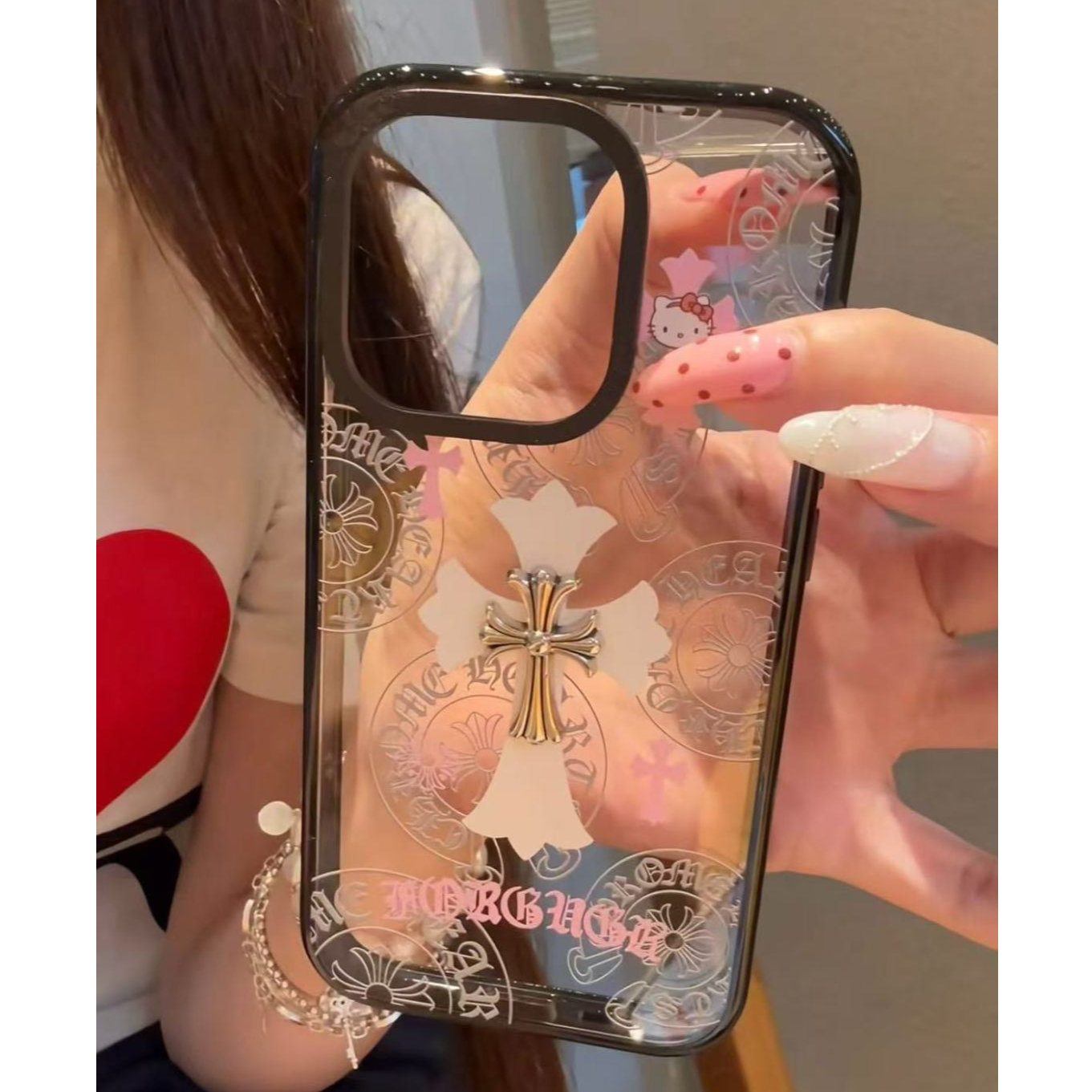 诚星泽涂鸦克罗心适用苹果17PRO手机壳iPhone15/16新款14透明13女