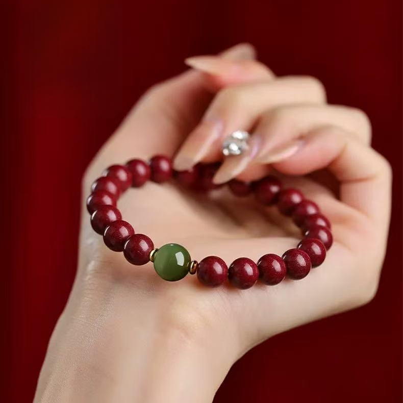 含辰砂工艺品朱砂转运珠男女天然本命年时尚百搭饰品手串珠串