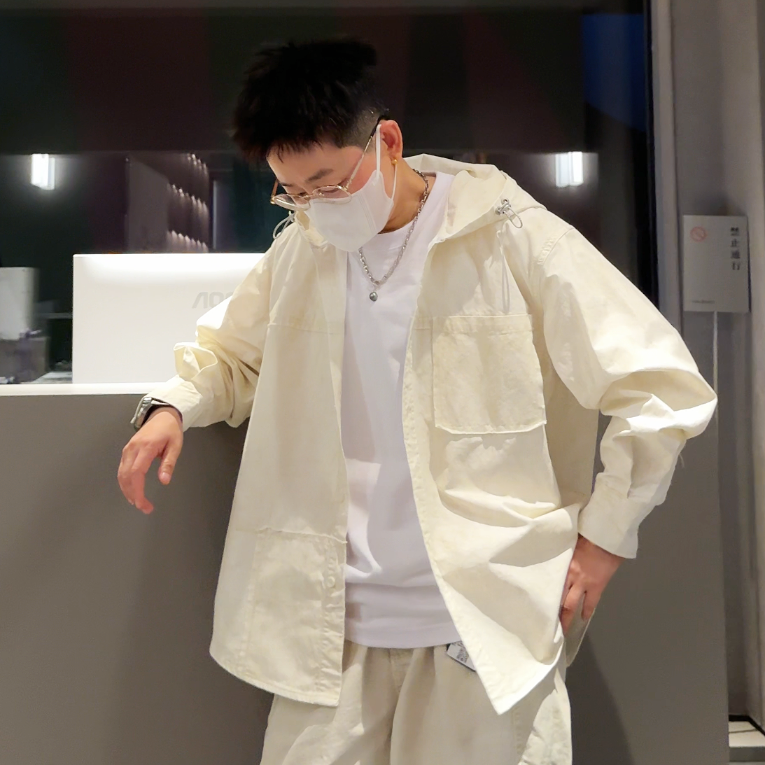 男士衬衫外套长袖休闲日系痞帅外穿衬衫痞帅慵懒风男装男女同款