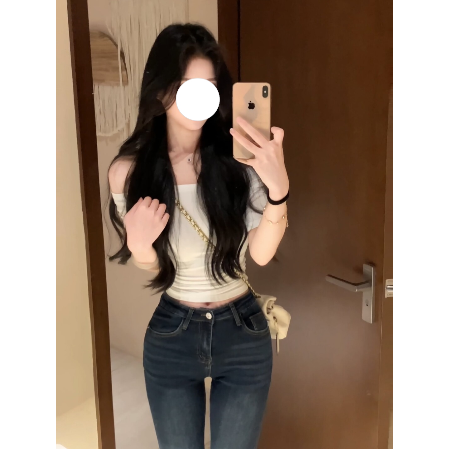 【两色韩漫T】纯欲性感一字肩露肩中袖弹力修身显瘦弹力百搭上衣女