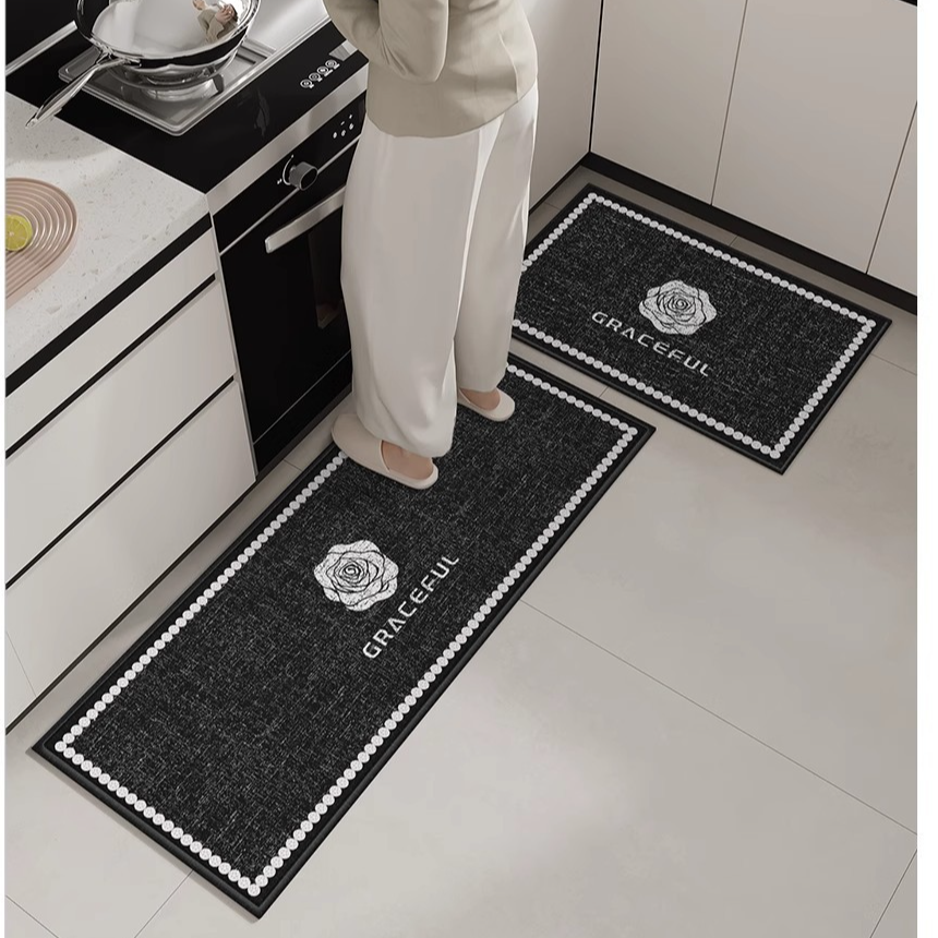 小香风厨房地垫家用耐脏吸水吸油防滑脚垫子耐磨防油硅藻泥地垫