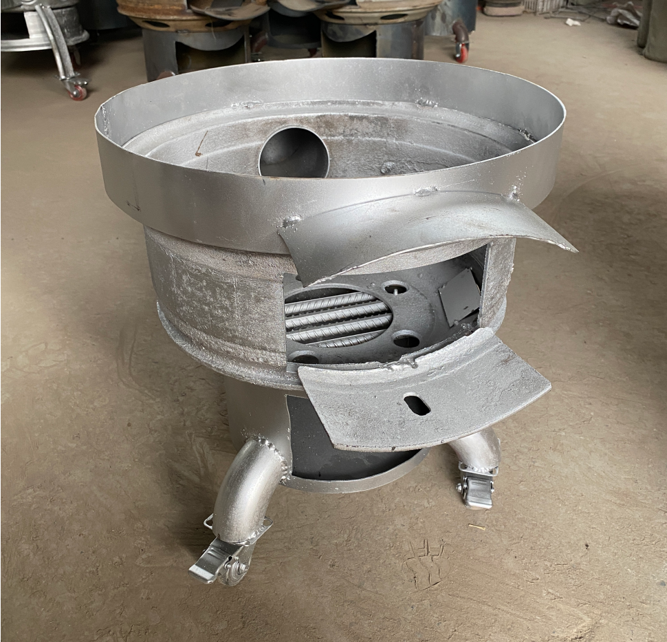 汽车轮毂柴火灶特厚便携烧木柴煤户外家用带轮可移动锅台