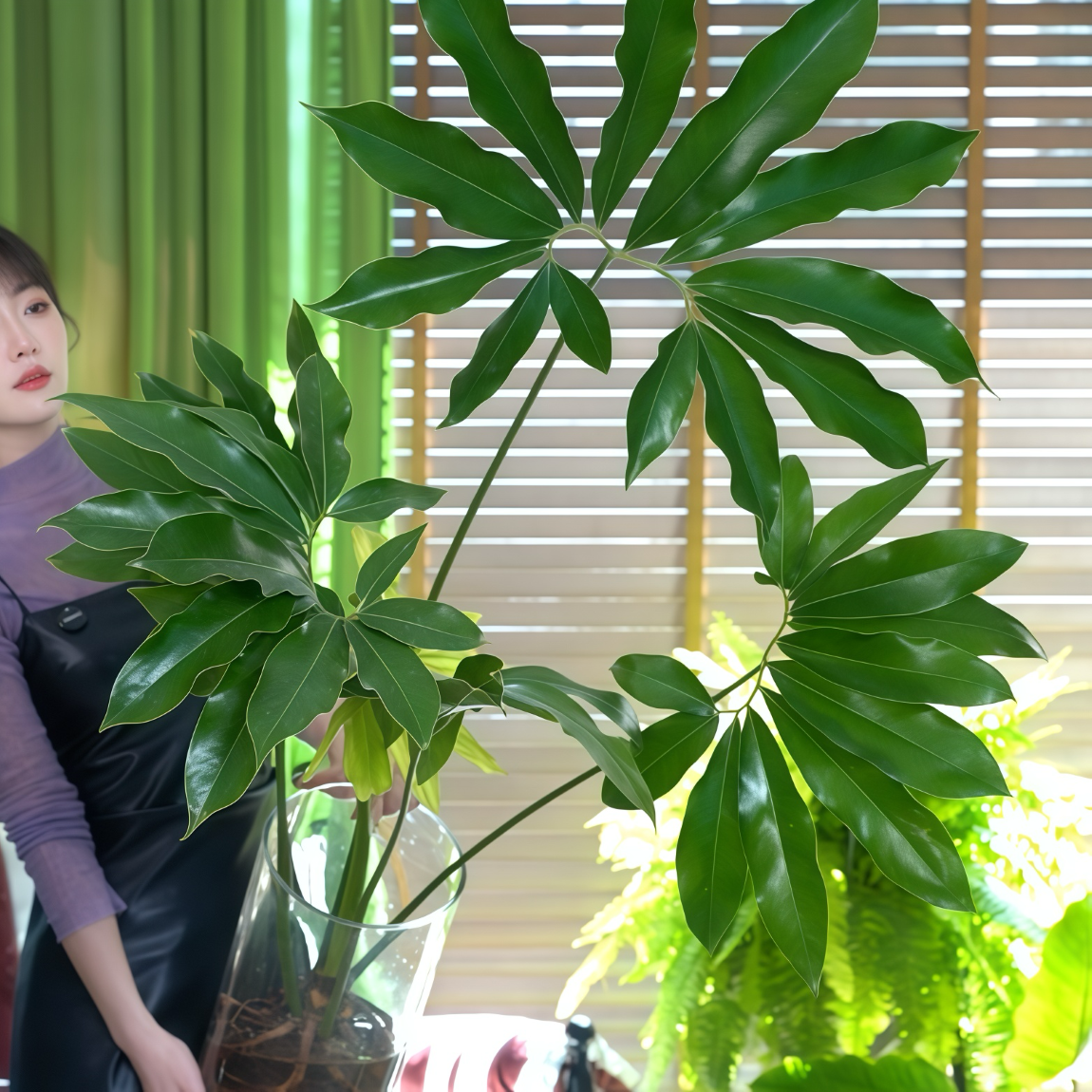 【水培】印第安羽毛蔓绿绒五子登科耐阴耐热网红观叶北欧ins风