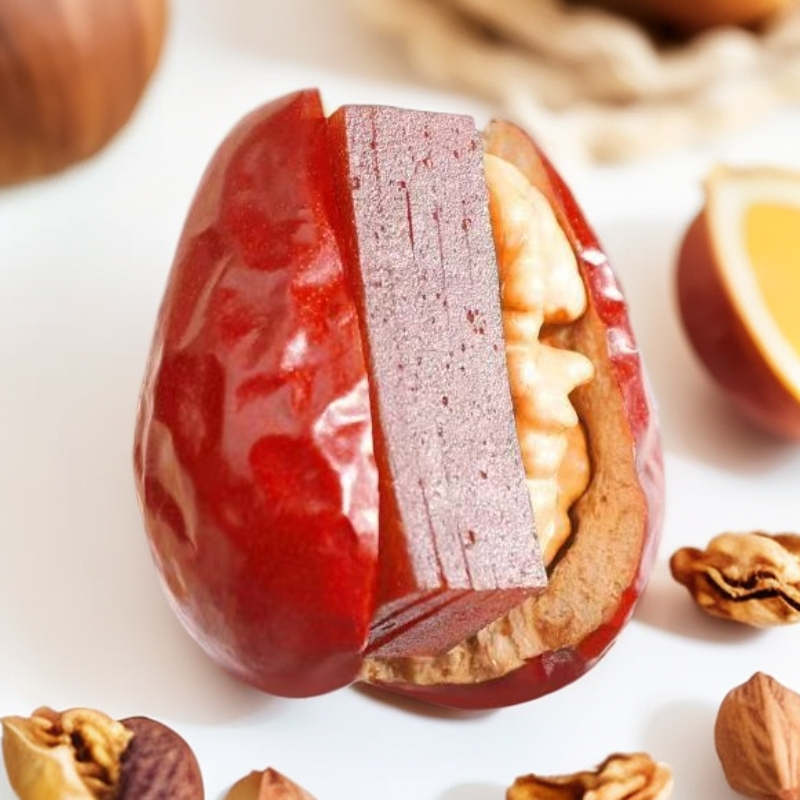 栗心源酸甜抱抱果新疆和田大枣夹核桃仁开袋即食独立包装508g*2袋