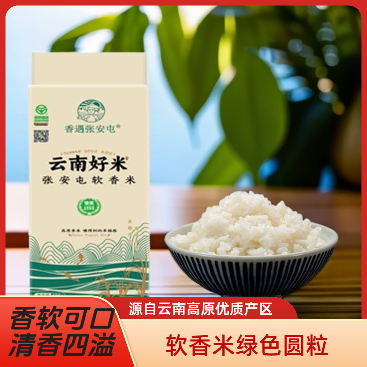 云南大米张安屯免洗软香米家庭装圆粒农家软糯清甜500g农家新大米