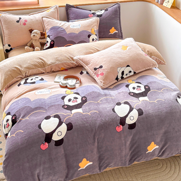 冬季加厚牛奶绒被套单件加绒法兰被罩单人150x200x230冬天珊瑚绒