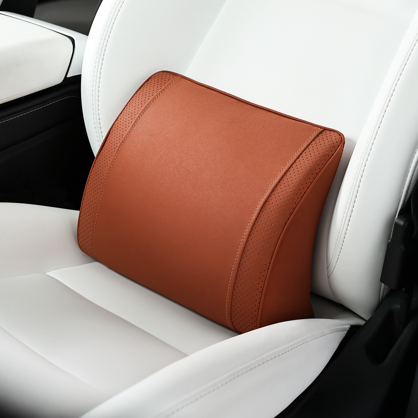 绒面革汽车腰靠腰垫腰枕办公座椅腰部支撑工位垫护臀久坐神器腰托