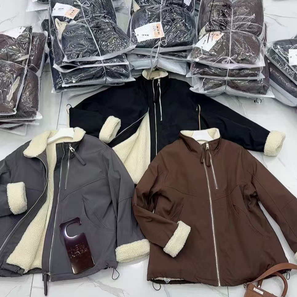 “Daying”9888欧货立领双拉链羊羔毛派克服