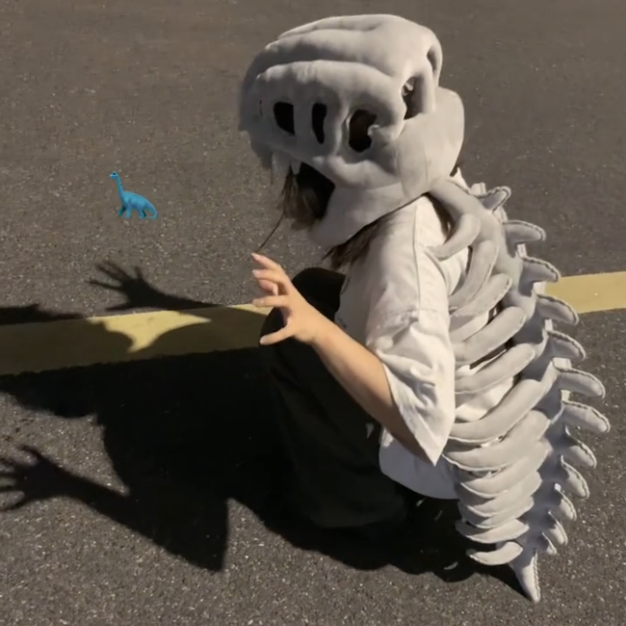 恐龙骨架头套开学季必备好物儿童玩偶毛绒玩具恐龙骨架头套儿童