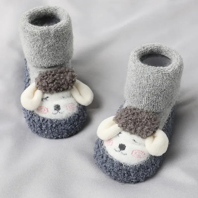 地板袜婴幼儿秋冬加厚加绒质厚底保暖地板鞋新生儿宝宝儿童鞋袜