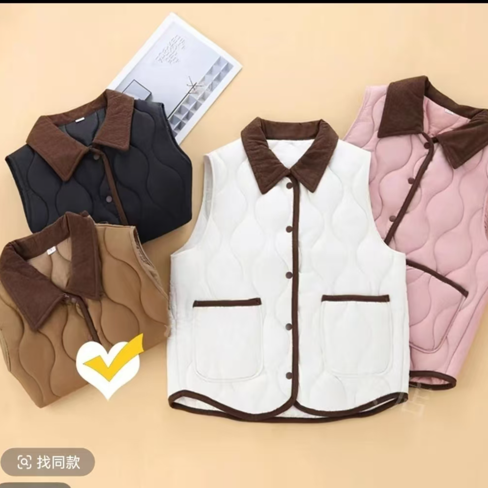 冬季女款棉马甲背心外穿加厚新款爆款大码秋冬马夹外套夹棉翻领