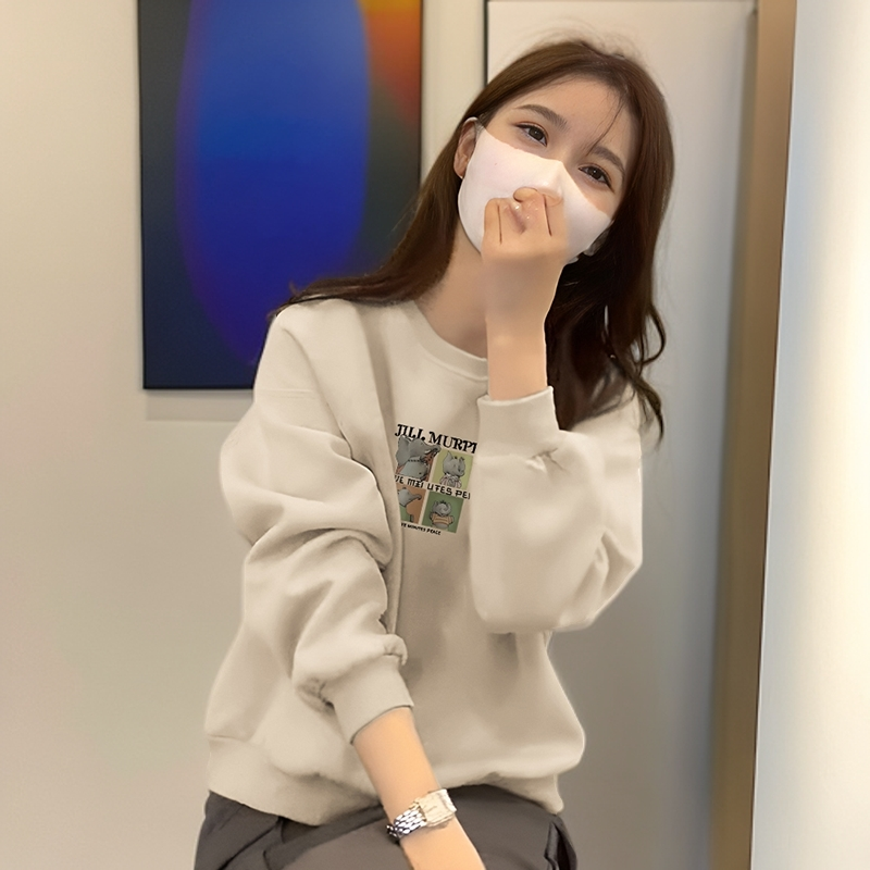 山东即墨长袖卫衣女2025新款秋冬加绒时尚休闲小个子短款圆领上衣