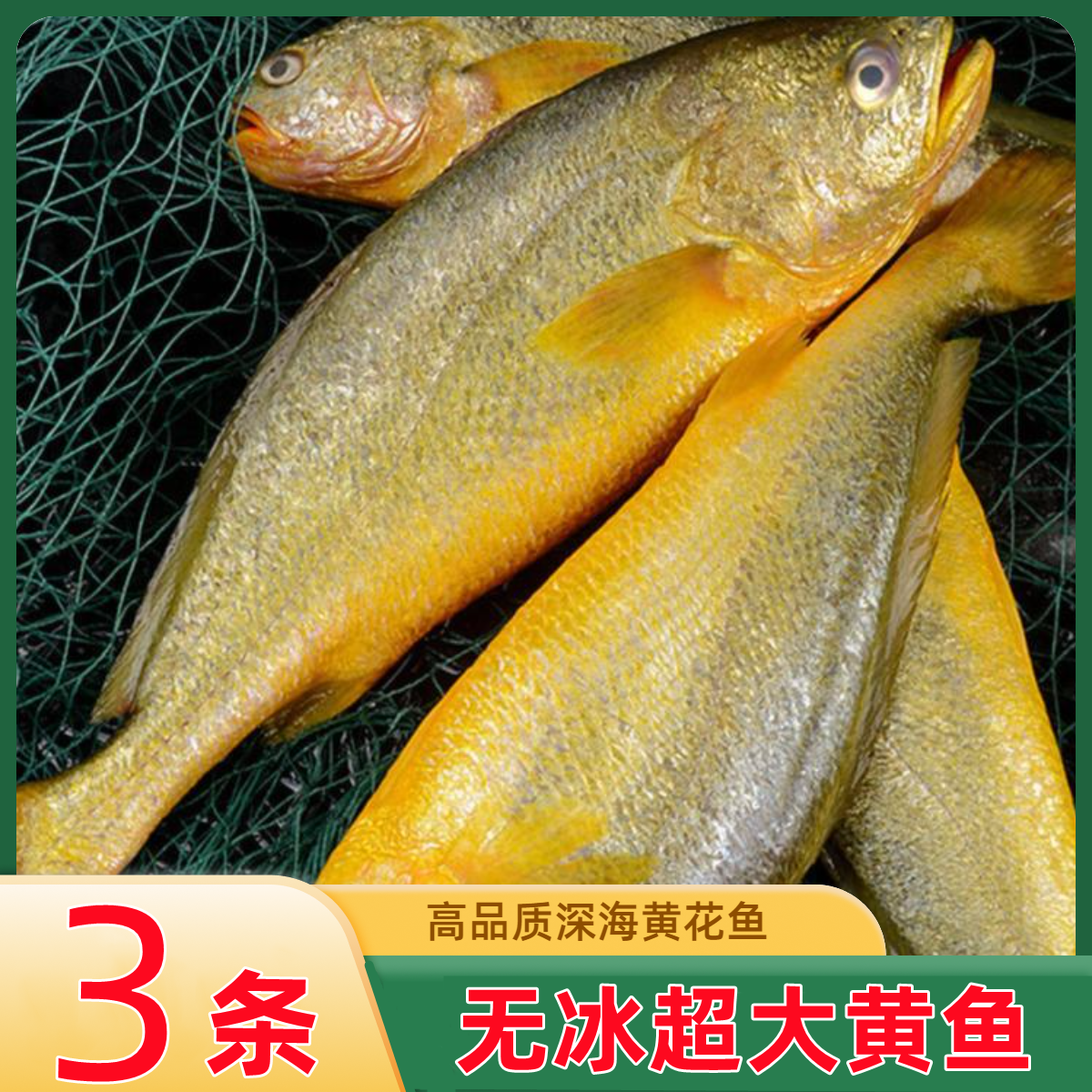 大号【400-500克1条】*3条大深海黄花鱼新鲜捕捞冷冻海产制品黄鱼