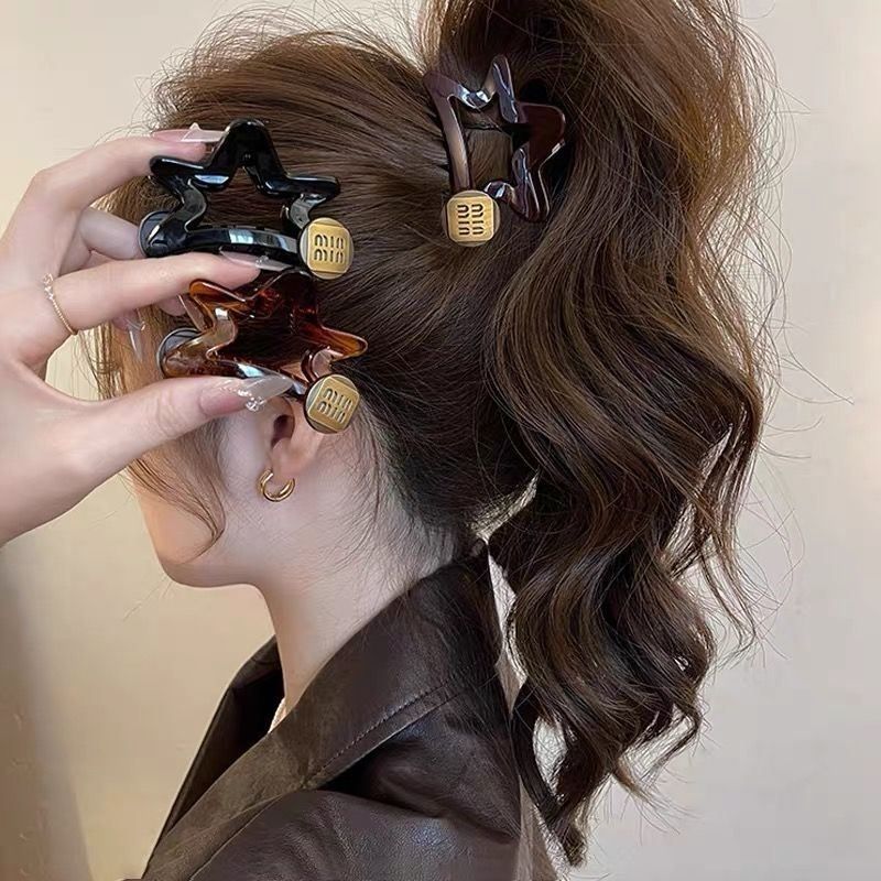 金标抓夹女2025新款感发夹高马尾脑勺盘发鲨夹发饰