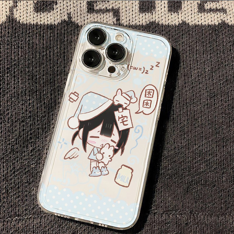 犯困少女适用iphone17苹果16手机壳小米OPPO华为VIVO荣耀一加