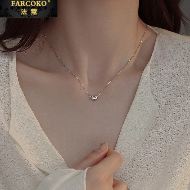 FARCOKO/法蔻 链子足银 相思豆纯银项链女小件饰品七夕礼物送女友