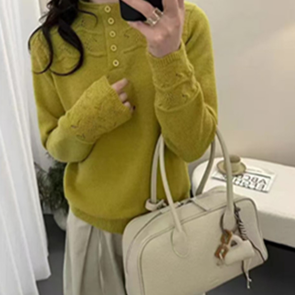 【XM】半高领打底衫女毛衣秋冬新款时尚洋气宽松针织衫内搭上衣