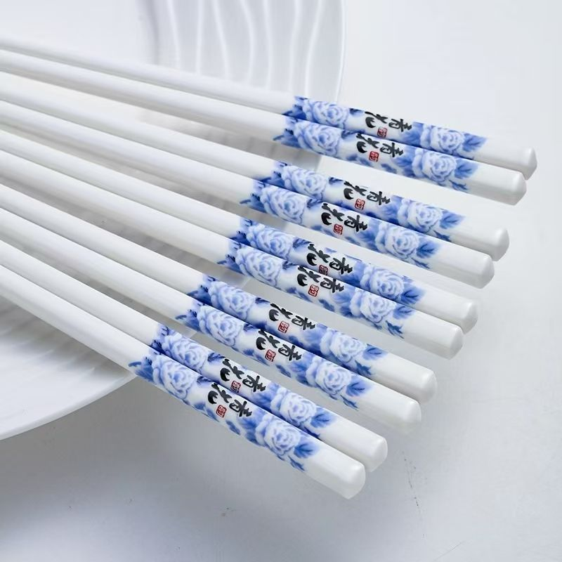 景德镇家用陶瓷筷子健康不发霉环保陶瓷筷子易清洗耐高温防滑