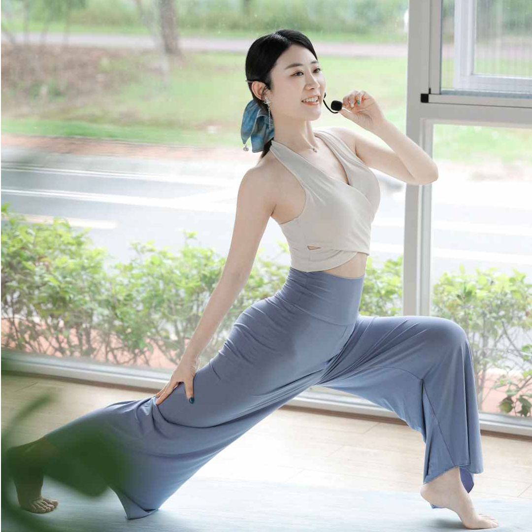 [亲肤软糯-轻薄高腰高弹宽松浮云瑜伽裤]普拉提健身运动裤