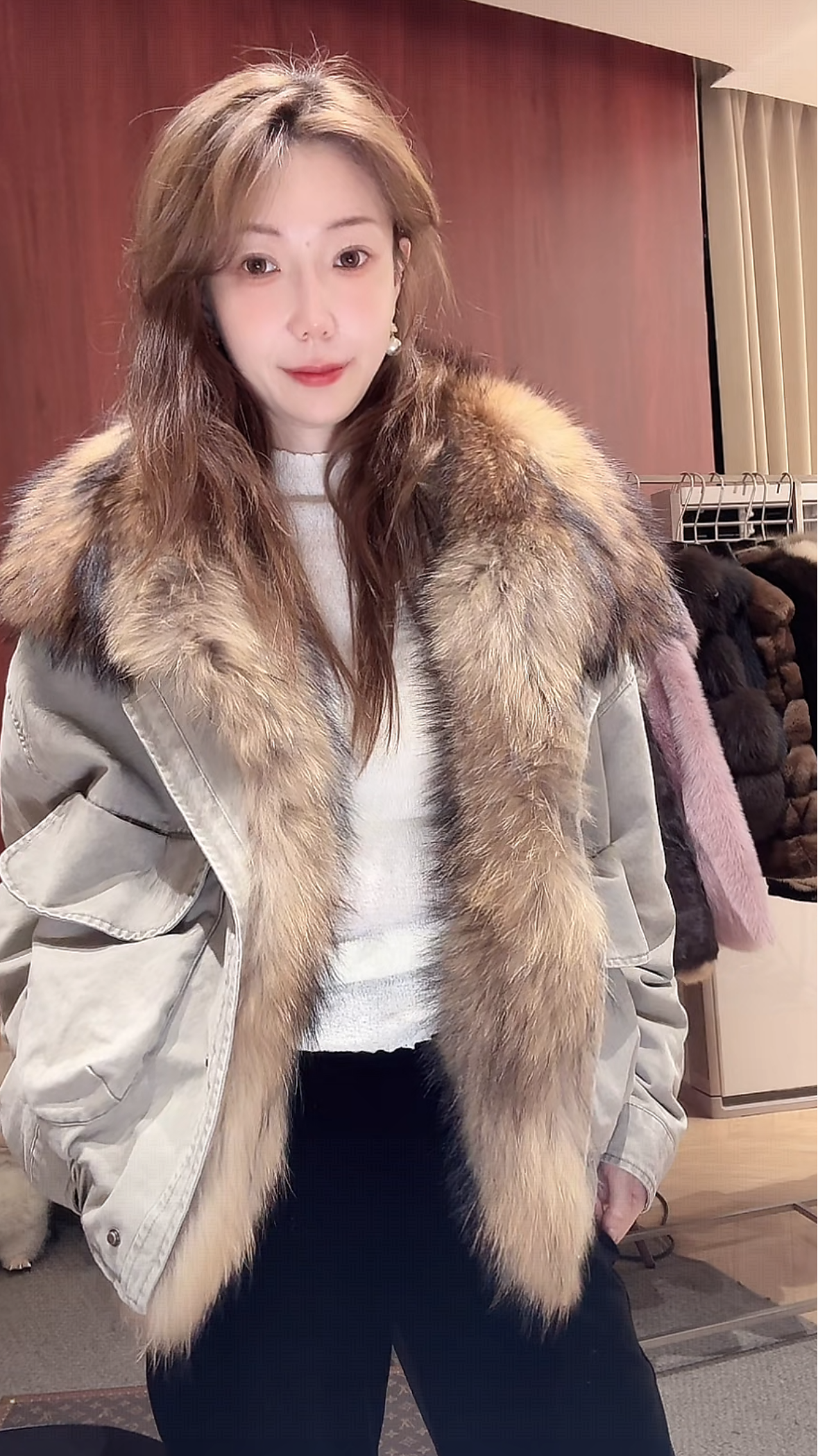 DEDM•STUDIO/重工小众复古貉子毛领90白鹅绒派克服2510WT/2003