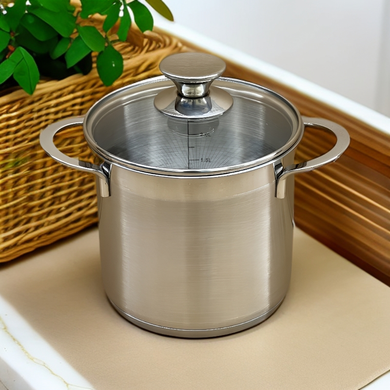 B5 16x15不锈钢双耳奶锅家用小汤锅辅食不粘锅燃气灶电磁炉适用